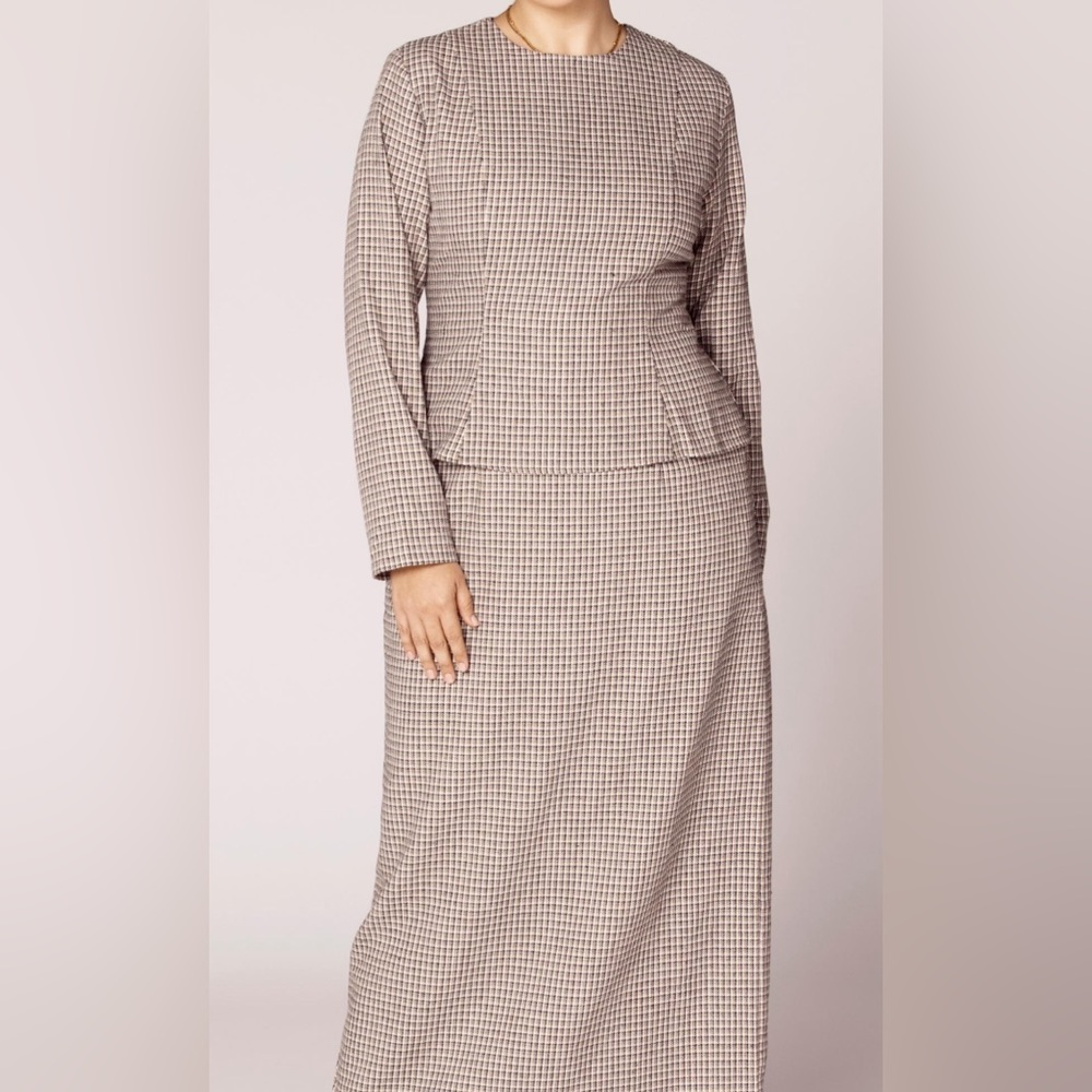 Veiled Collections Plaid Peplum Maxi Dress NWT Size Medium